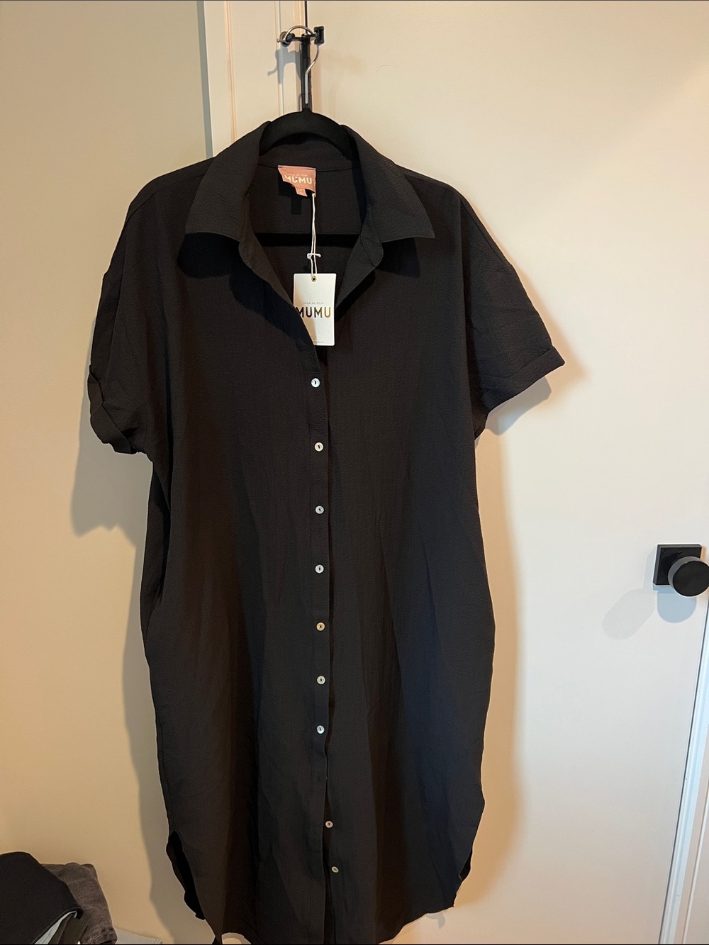 Show Me Your MuMu Black Button-Front Maxi Shirt Dress - Picture 7 of 9